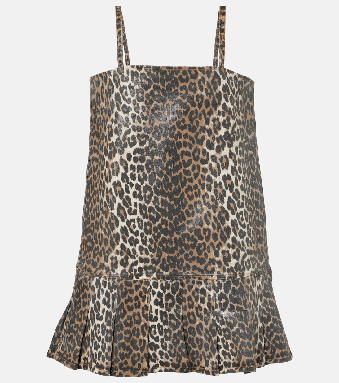 Robe en jean à motif léopard | Ganni