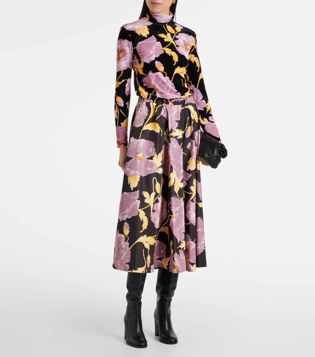 Floral turtleneck top | La DoubleJ