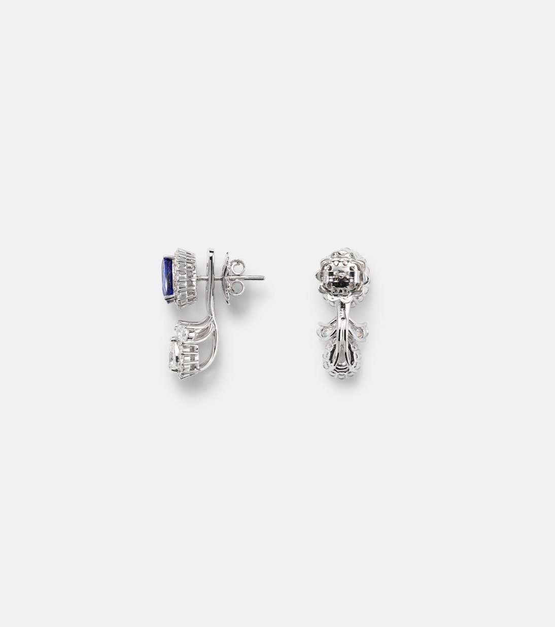 Orecchini Reign Supreme in oro bianco 18kt con diamanati e zaffiro | Yeprem