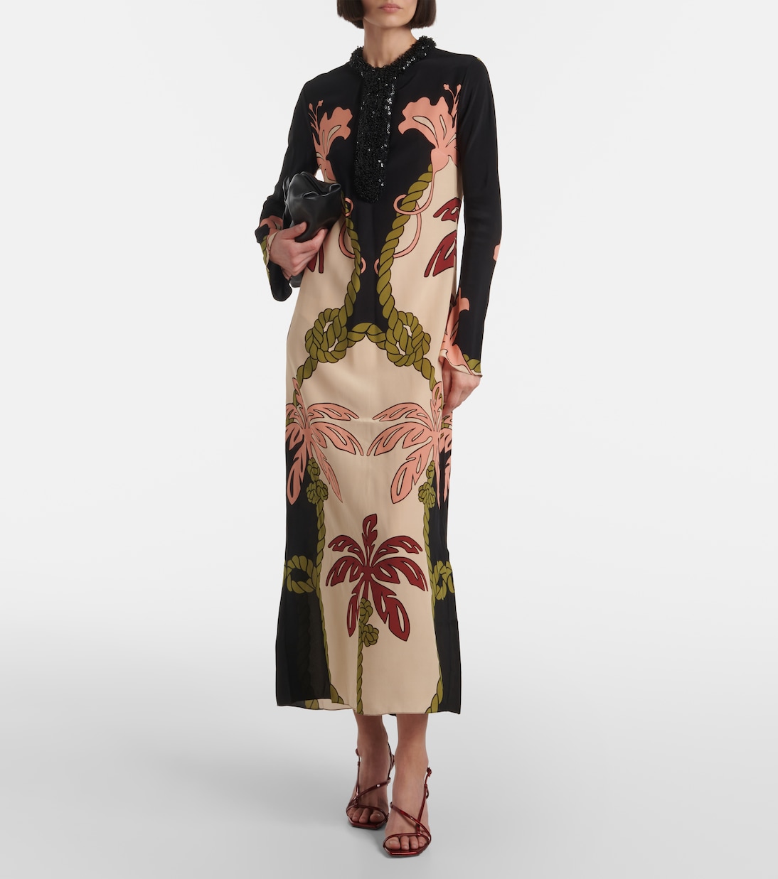 Sequined printed silk tunic | Johanna Ortiz