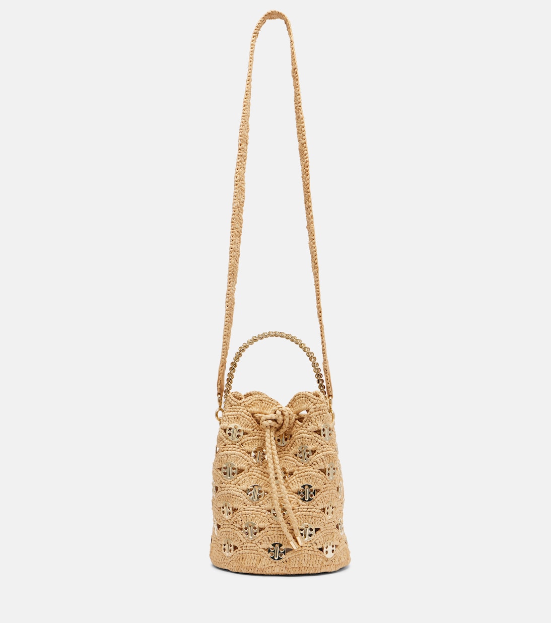 Embellished raffia tote bag | Rabanne