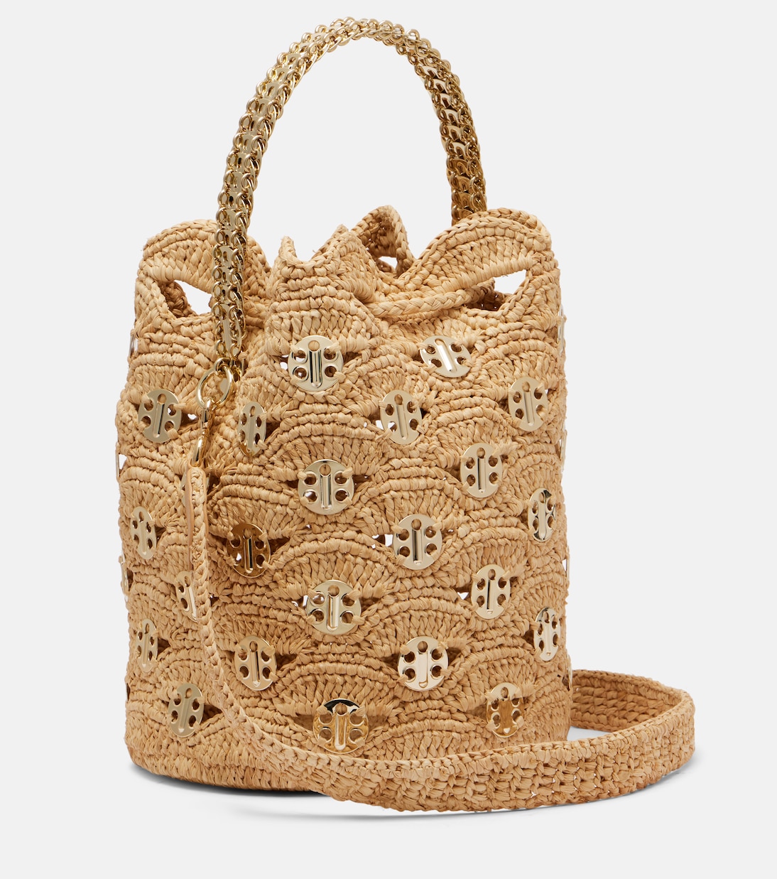 Embellished raffia tote bag | Rabanne