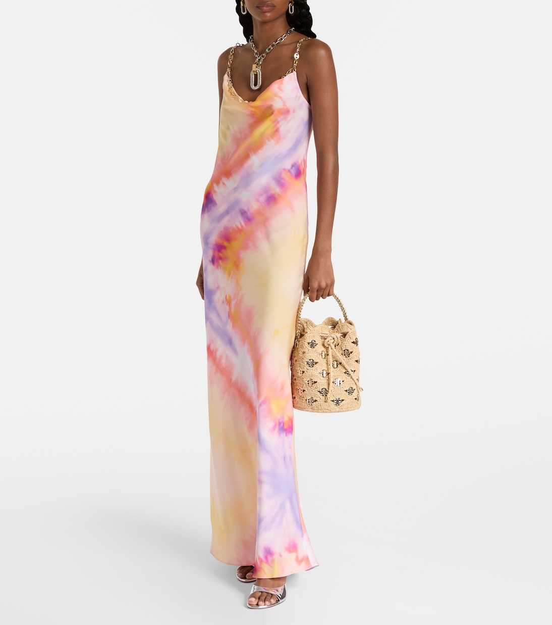 Embellished raffia tote bag | Rabanne