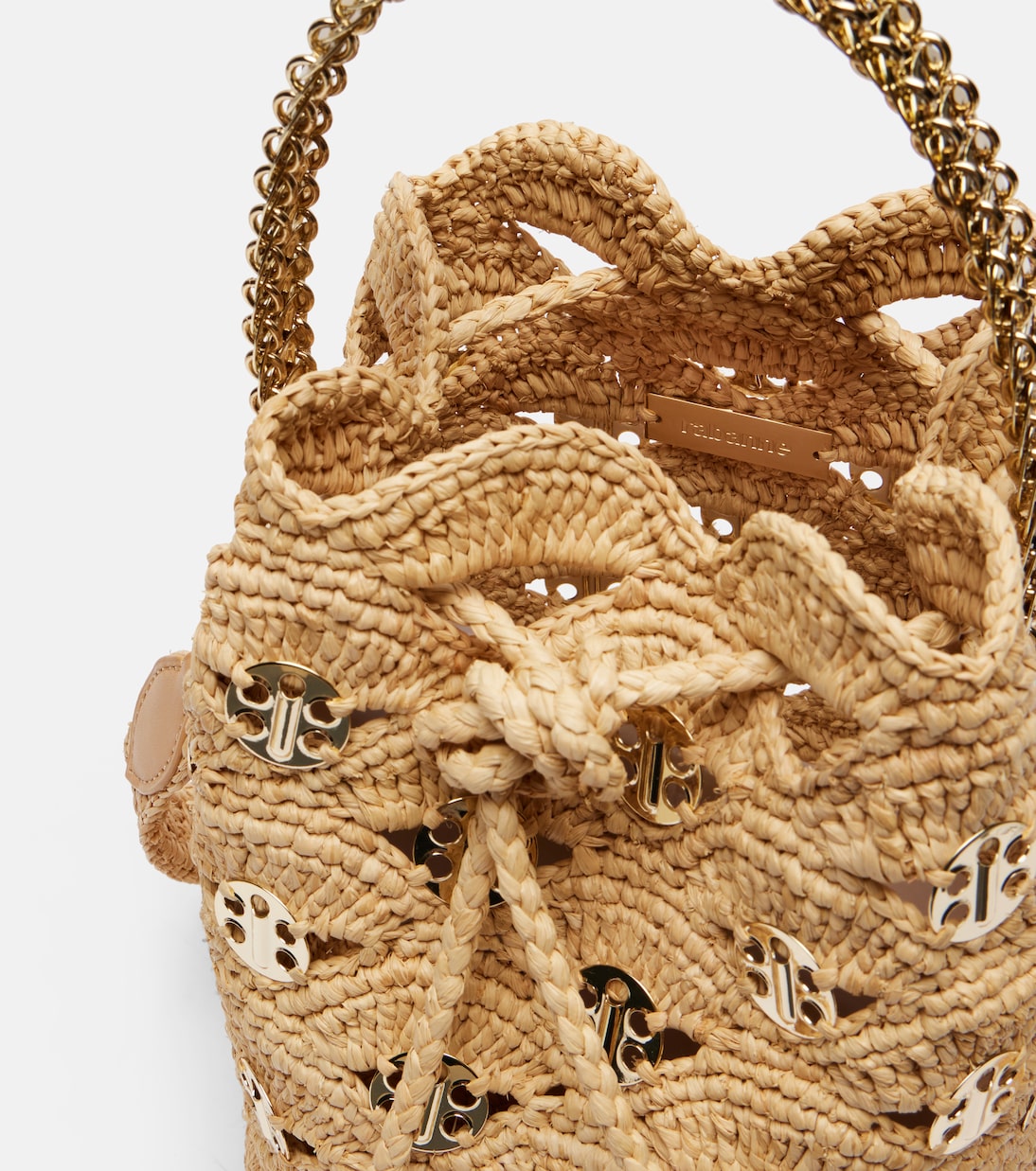 Embellished raffia tote bag | Rabanne