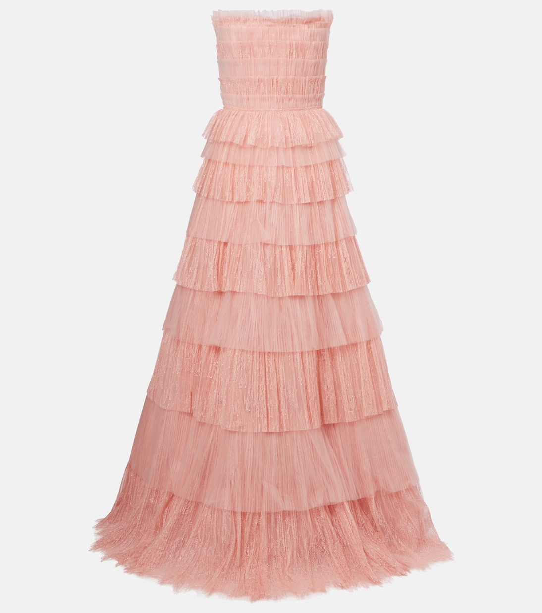 Abito lungo Trissa in tulle e pizzo | Costarellos