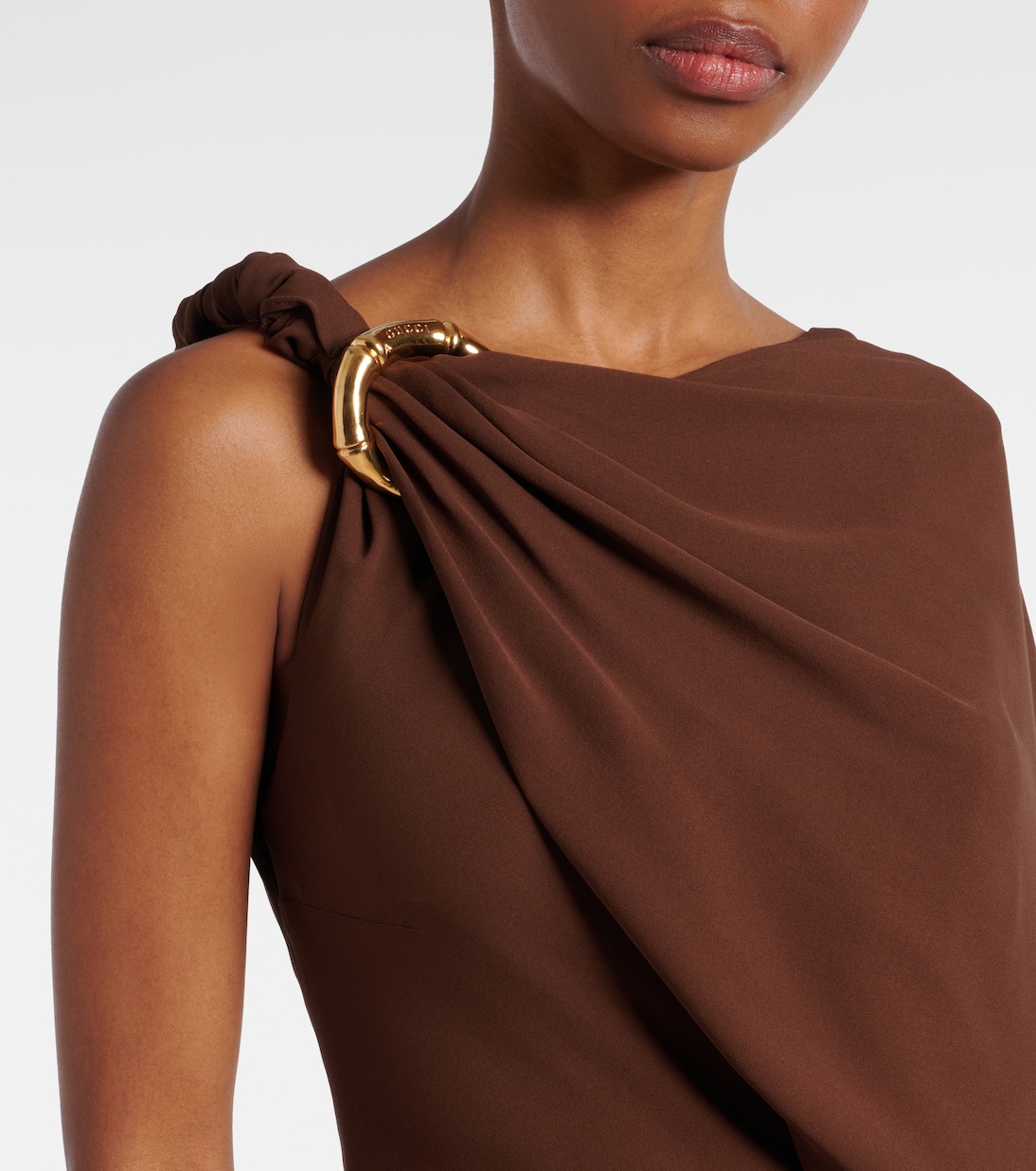 Draped open-back satin midi dress | Gucci