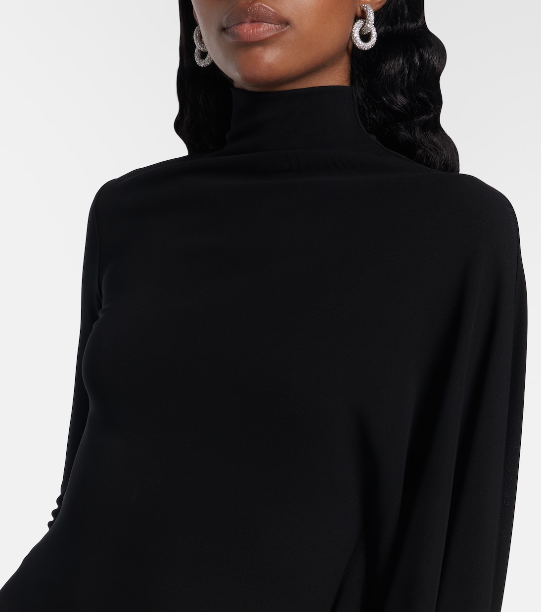 Vestido midi de cuello alto drapeado | Stella McCartney