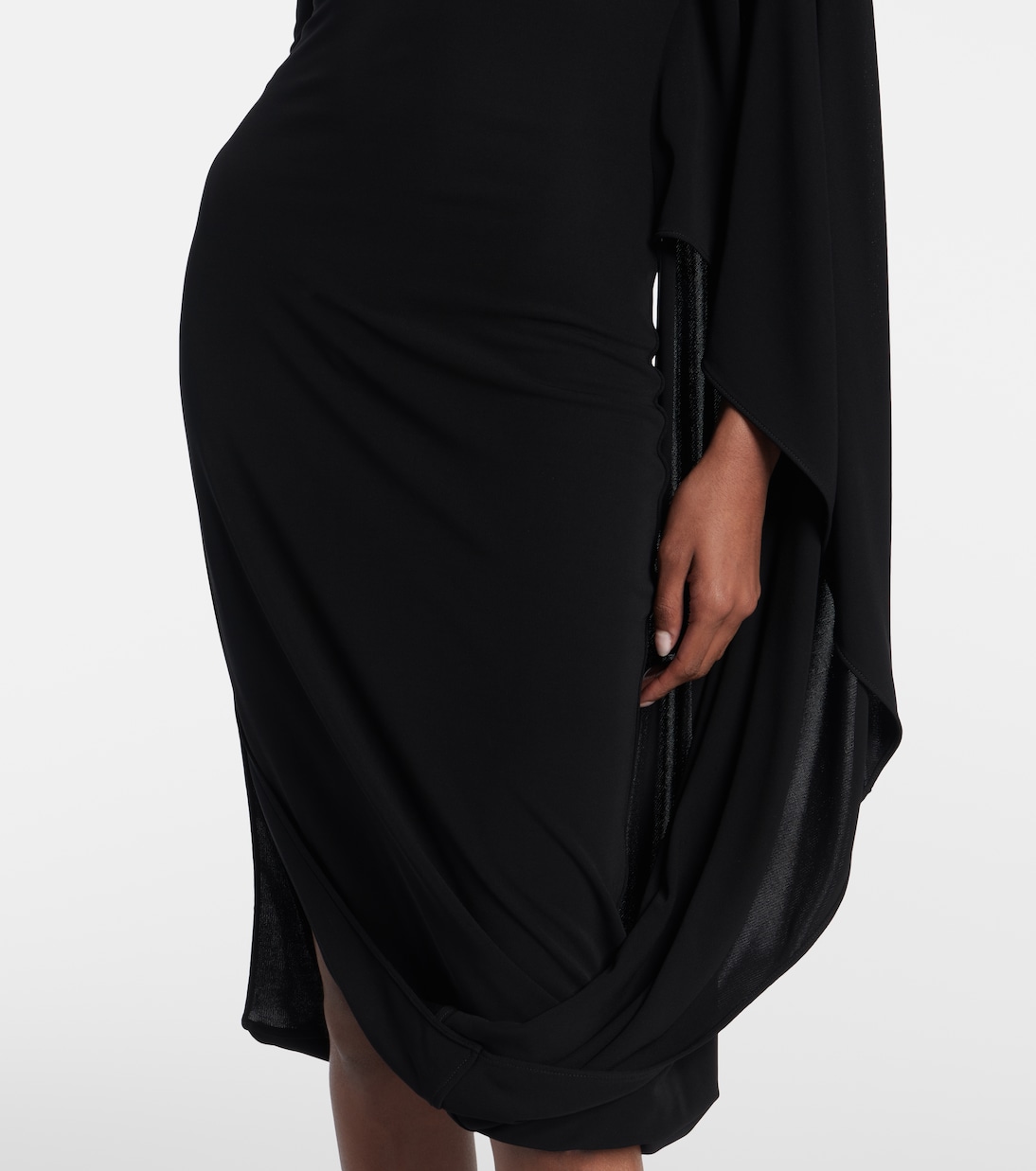 Vestido midi de cuello alto drapeado | Stella McCartney