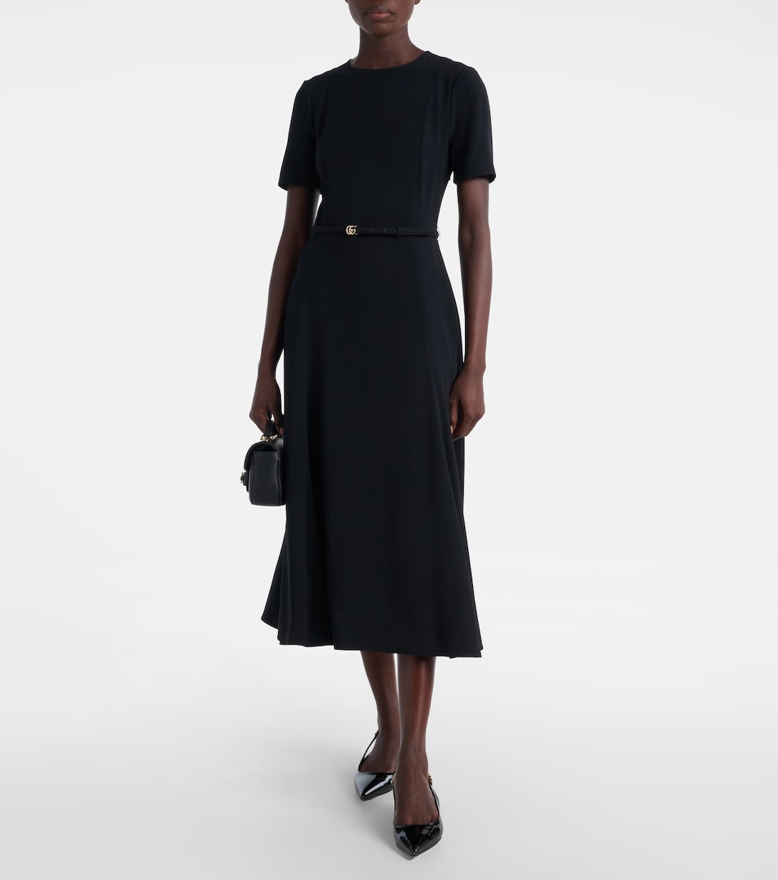 Double G belted midi dress | Gucci