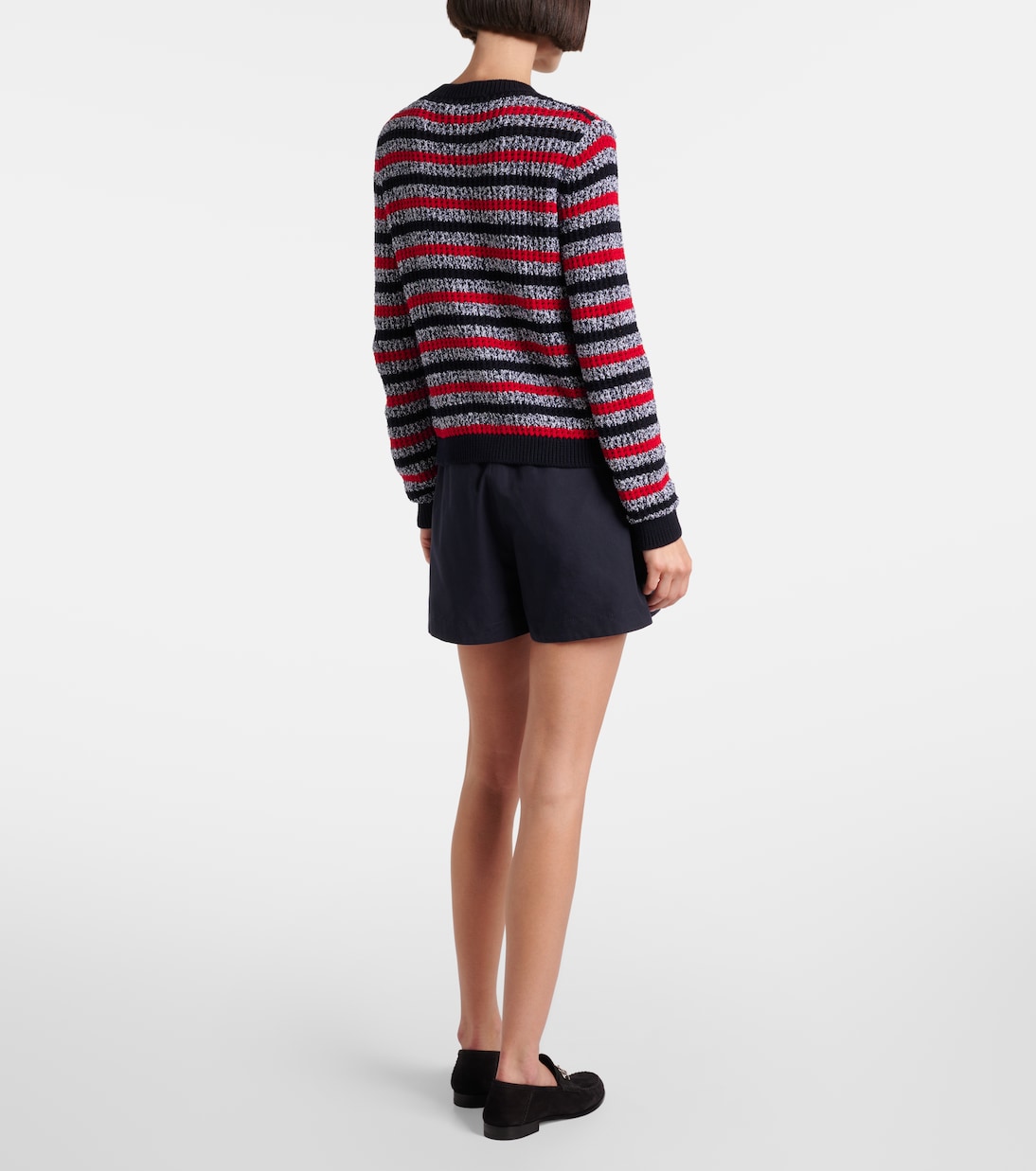 Cardigan in misto cotone a righe | Gucci