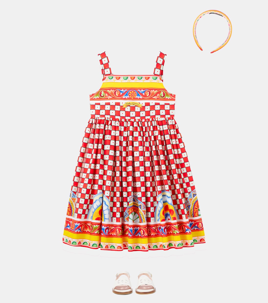 Taormina checked cotton dress | Dolce&Gabbana Kids