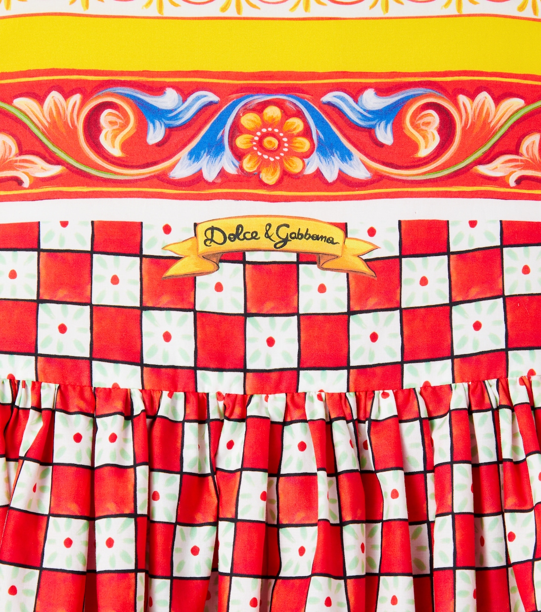 Taormina checked cotton dress | Dolce&Gabbana Kids