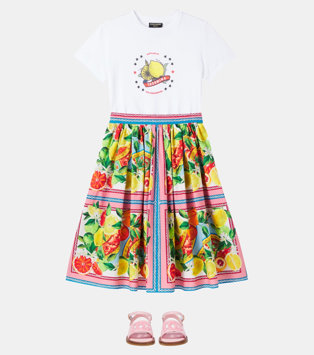 T-shirt Taormina in jersey di cotone con stampa | Dolce&Gabbana Kids