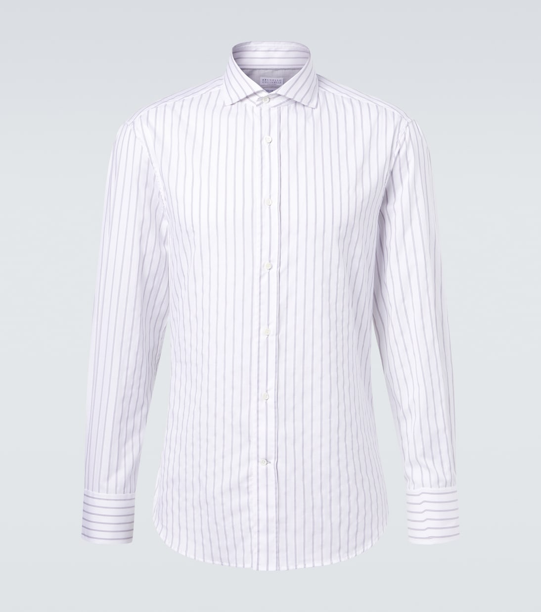 Camisa de popelín de algodón a rayas | Brunello Cucinelli