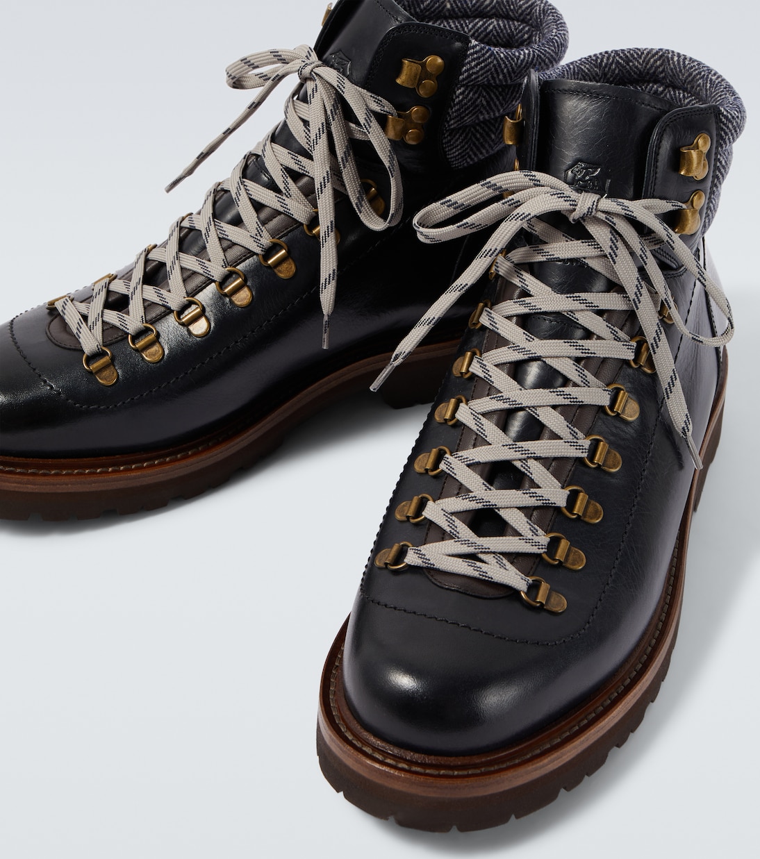 Leather lace-up boots | Brunello Cucinelli