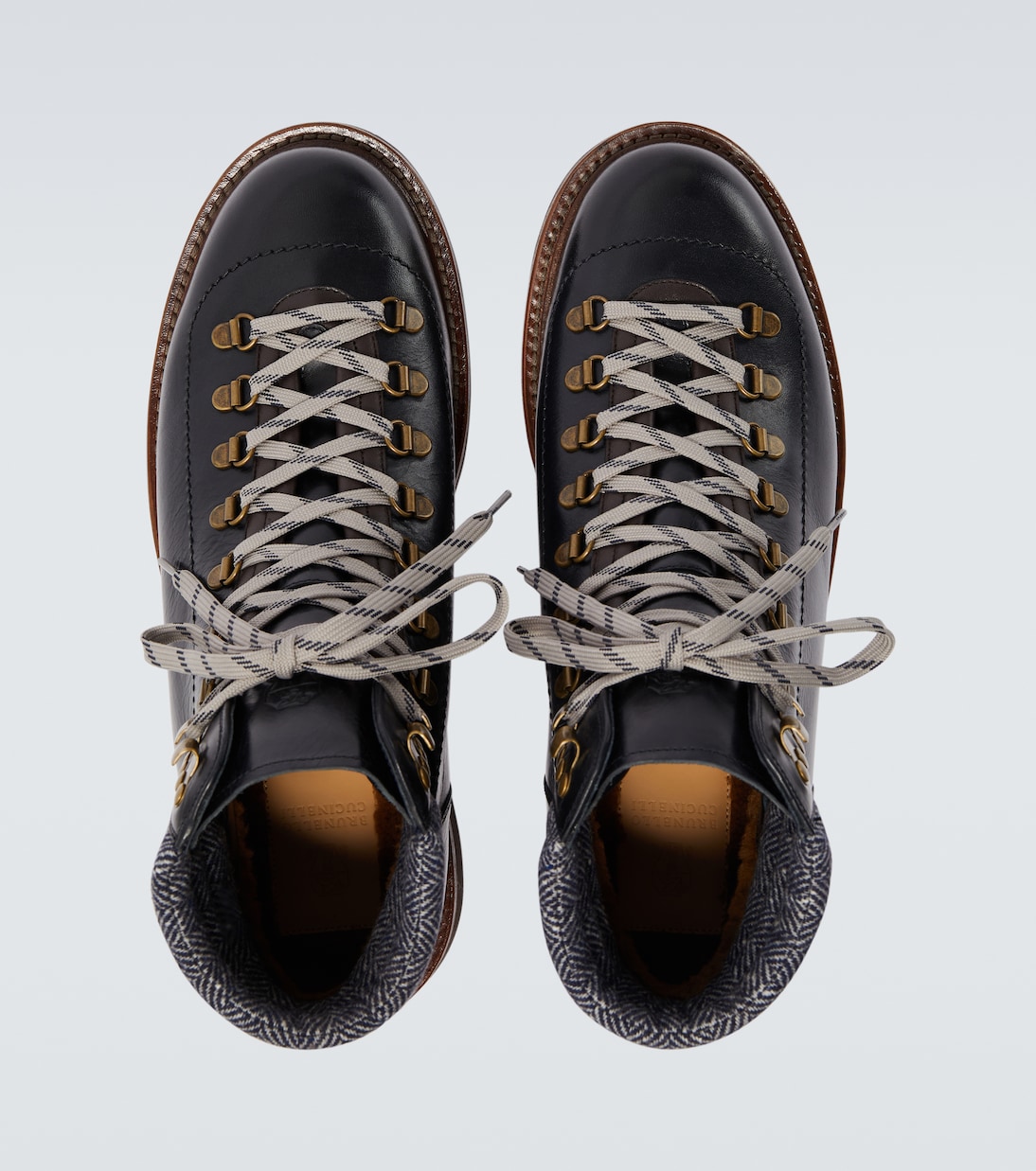 Leather lace-up boots | Brunello Cucinelli
