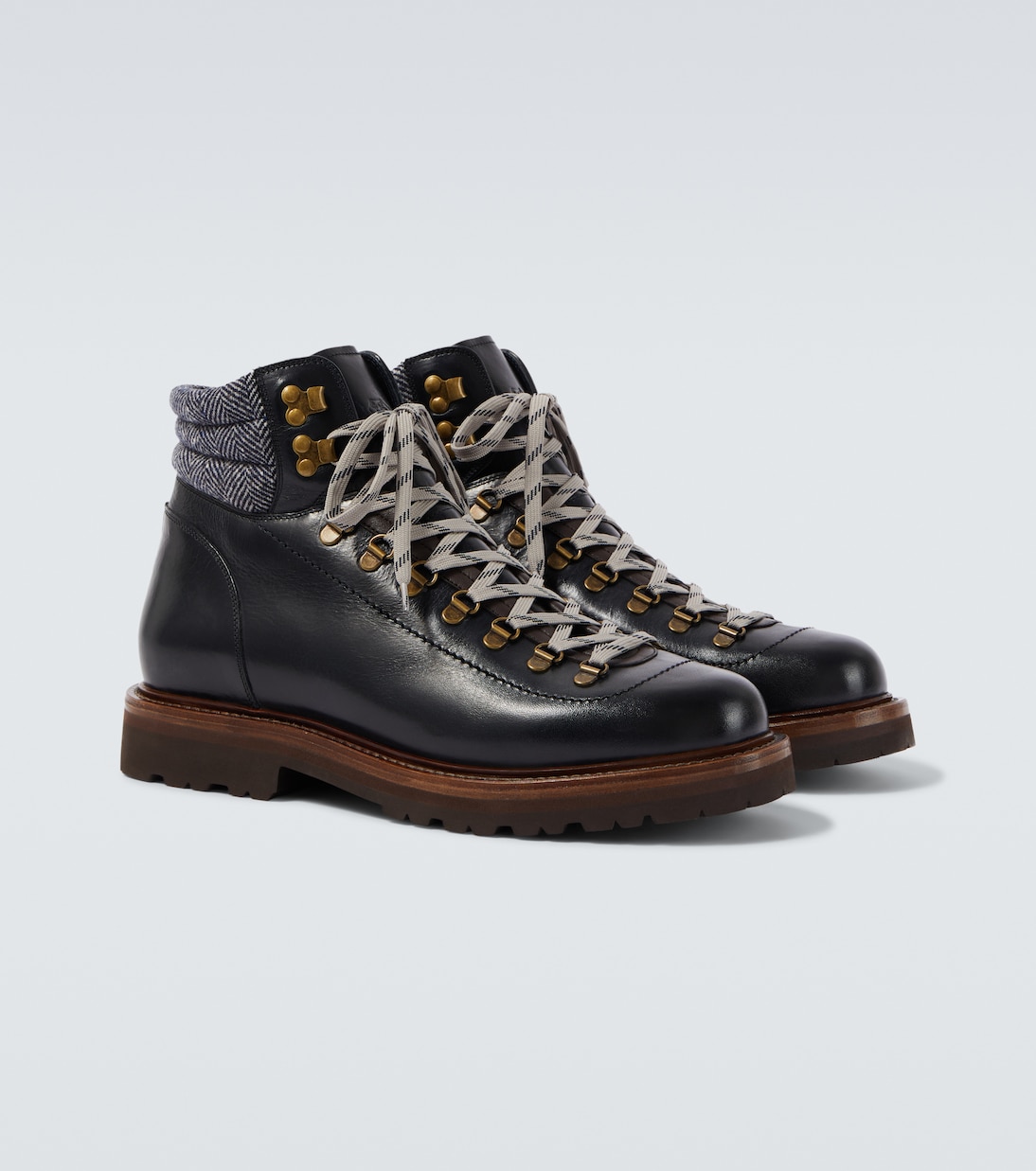 Leather lace-up boots | Brunello Cucinelli