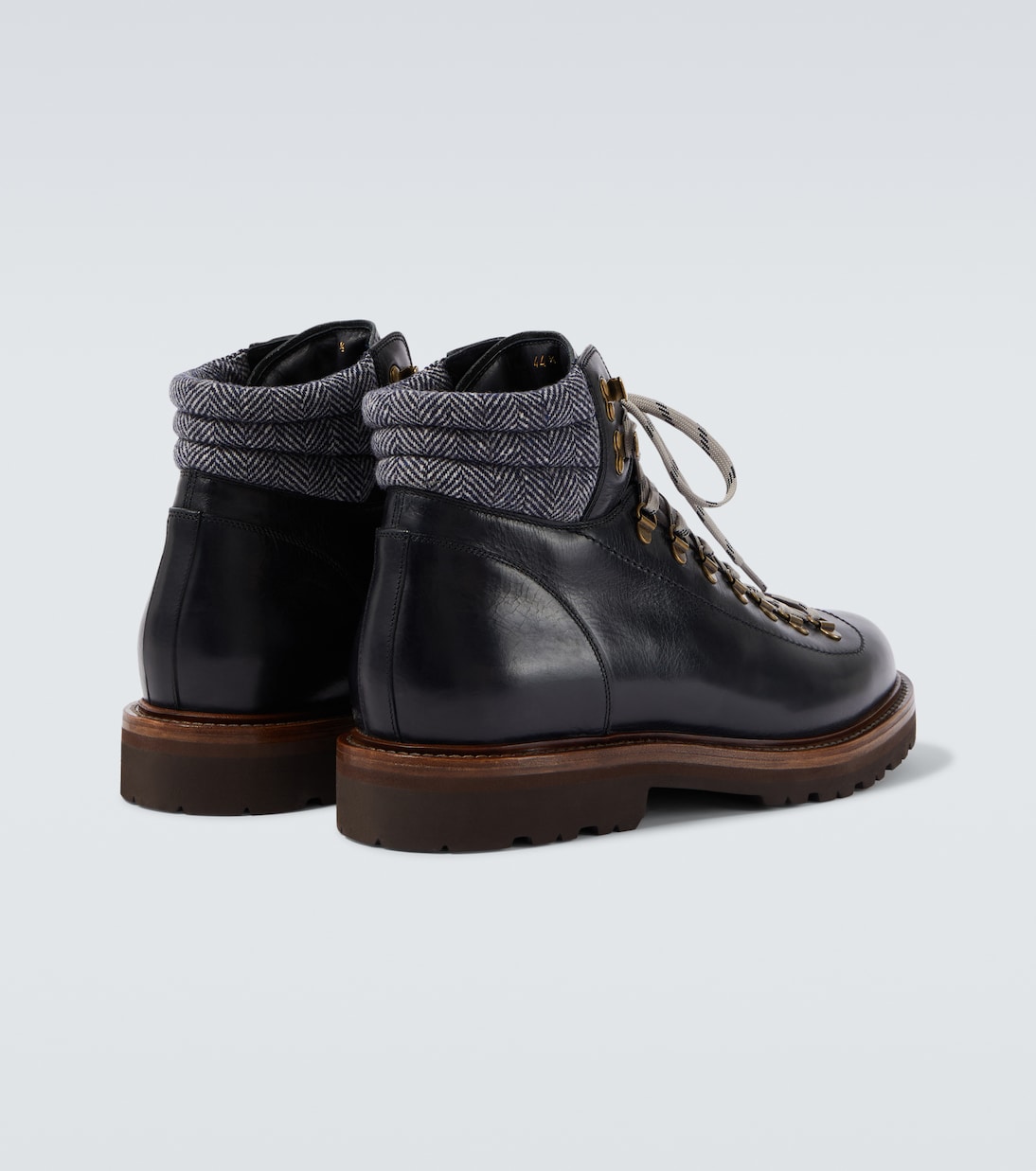 Leather lace-up boots | Brunello Cucinelli