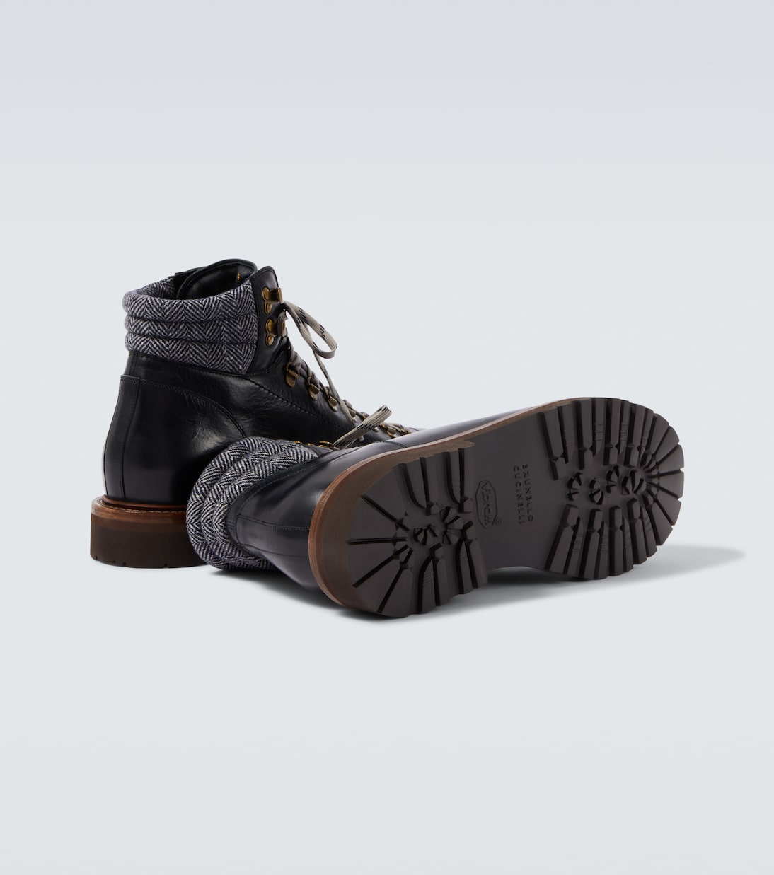 Leather lace-up boots | Brunello Cucinelli