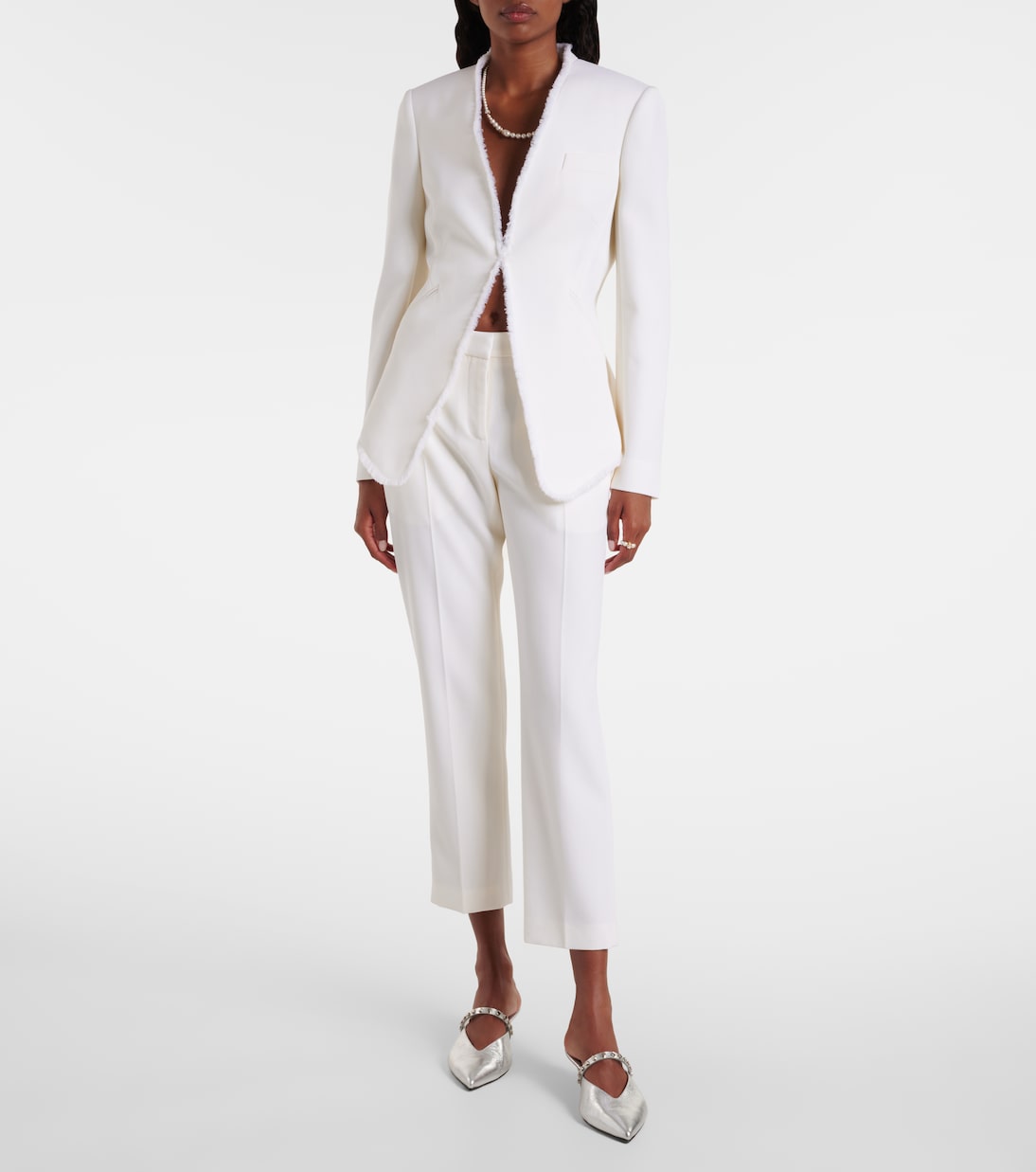Frayed wool gabardine blazer | McQueen