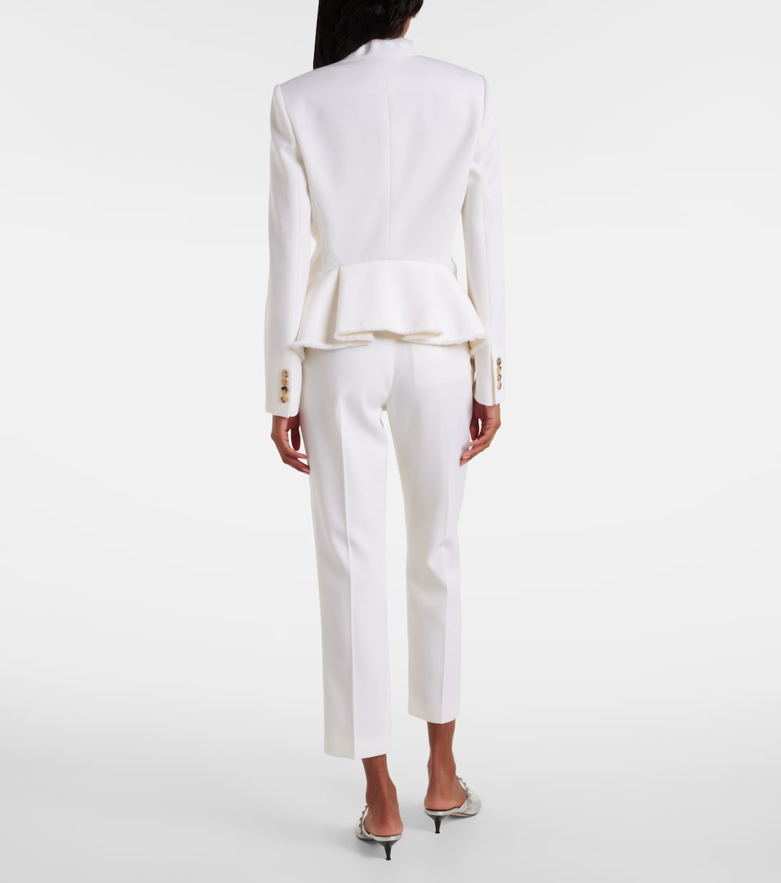 Frayed wool gabardine blazer | McQueen