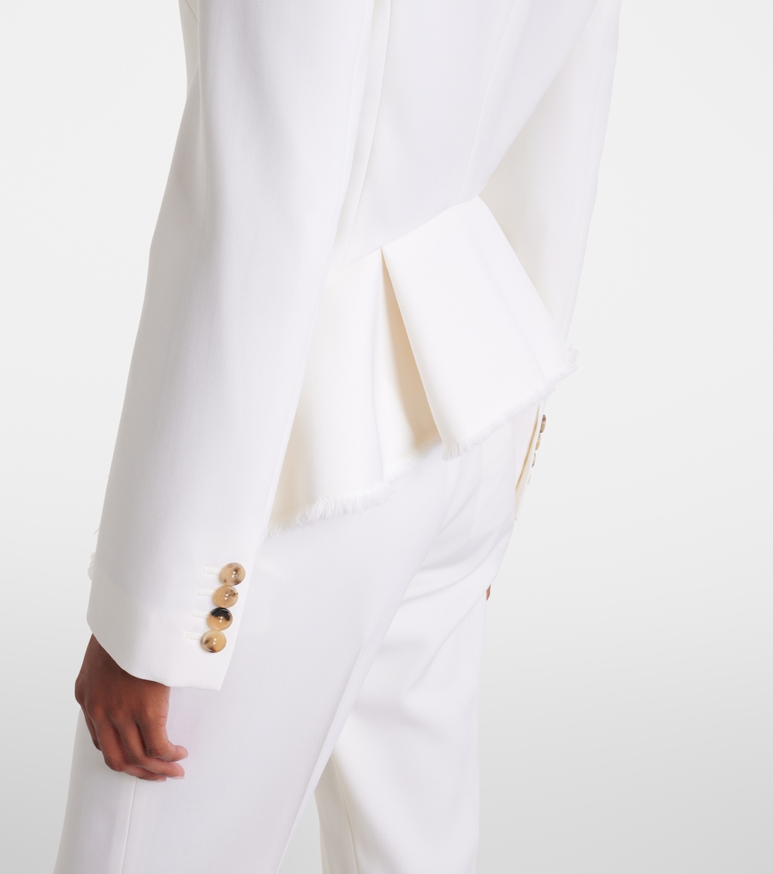 Frayed wool gabardine blazer | McQueen