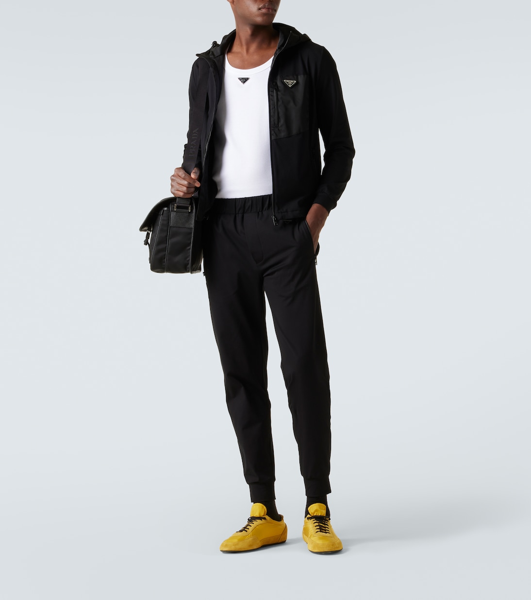 Technical cotton-blend slim pants | Prada