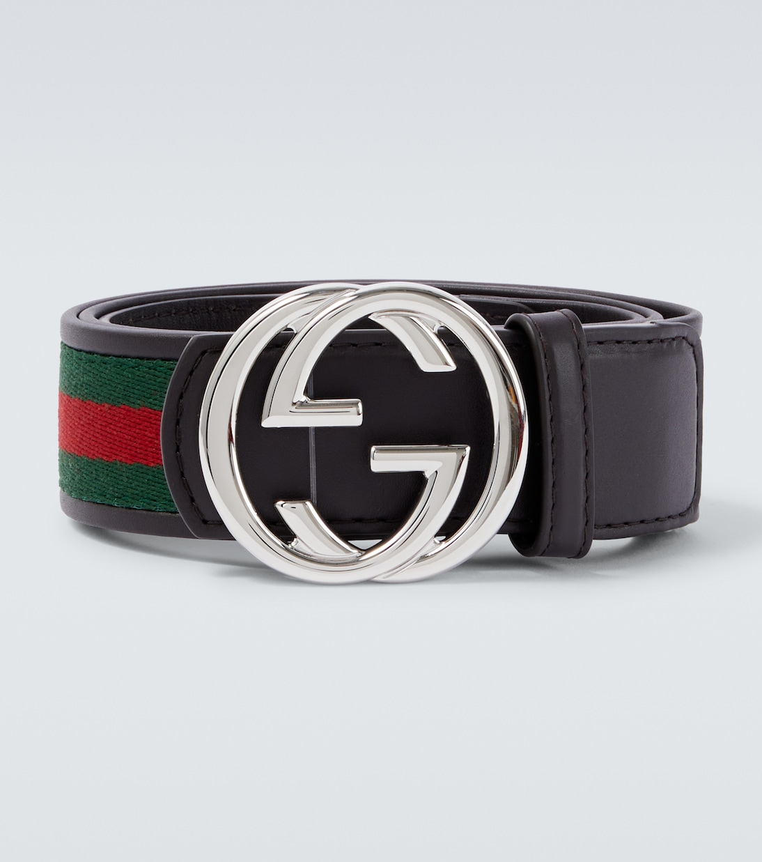Interlocking G Web leather belt | Gucci