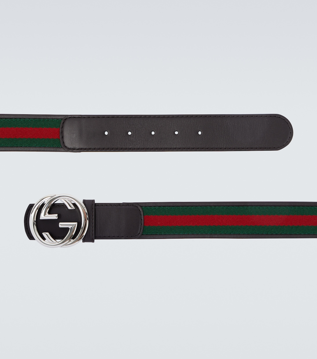 Interlocking G Web leather belt | Gucci