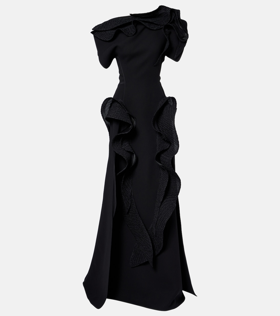 Synergies asymmetric ruffled gown  | Maticevski