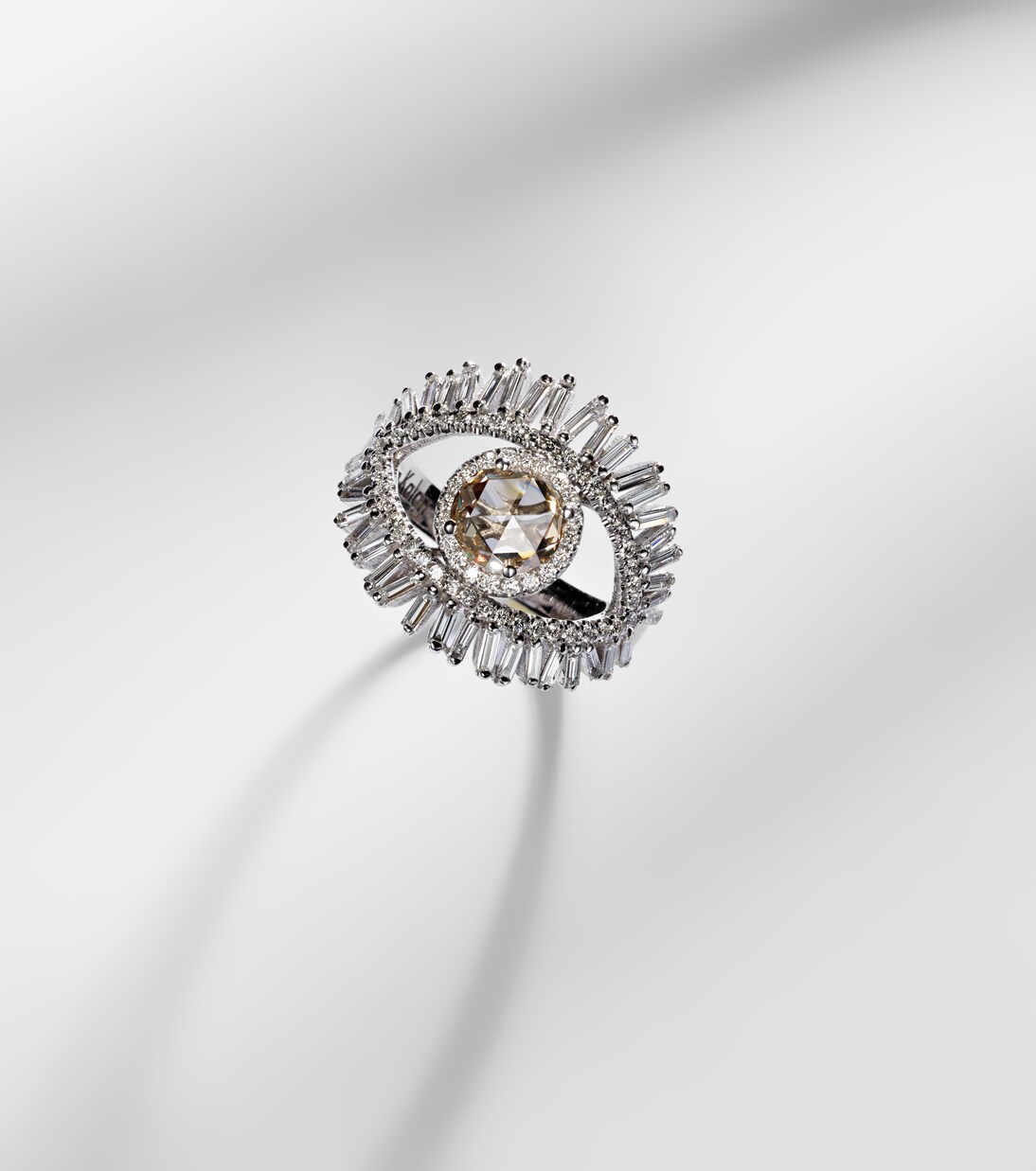 One Of A Kind 18kt white gold ring with diamonds | Suzanne Kalan