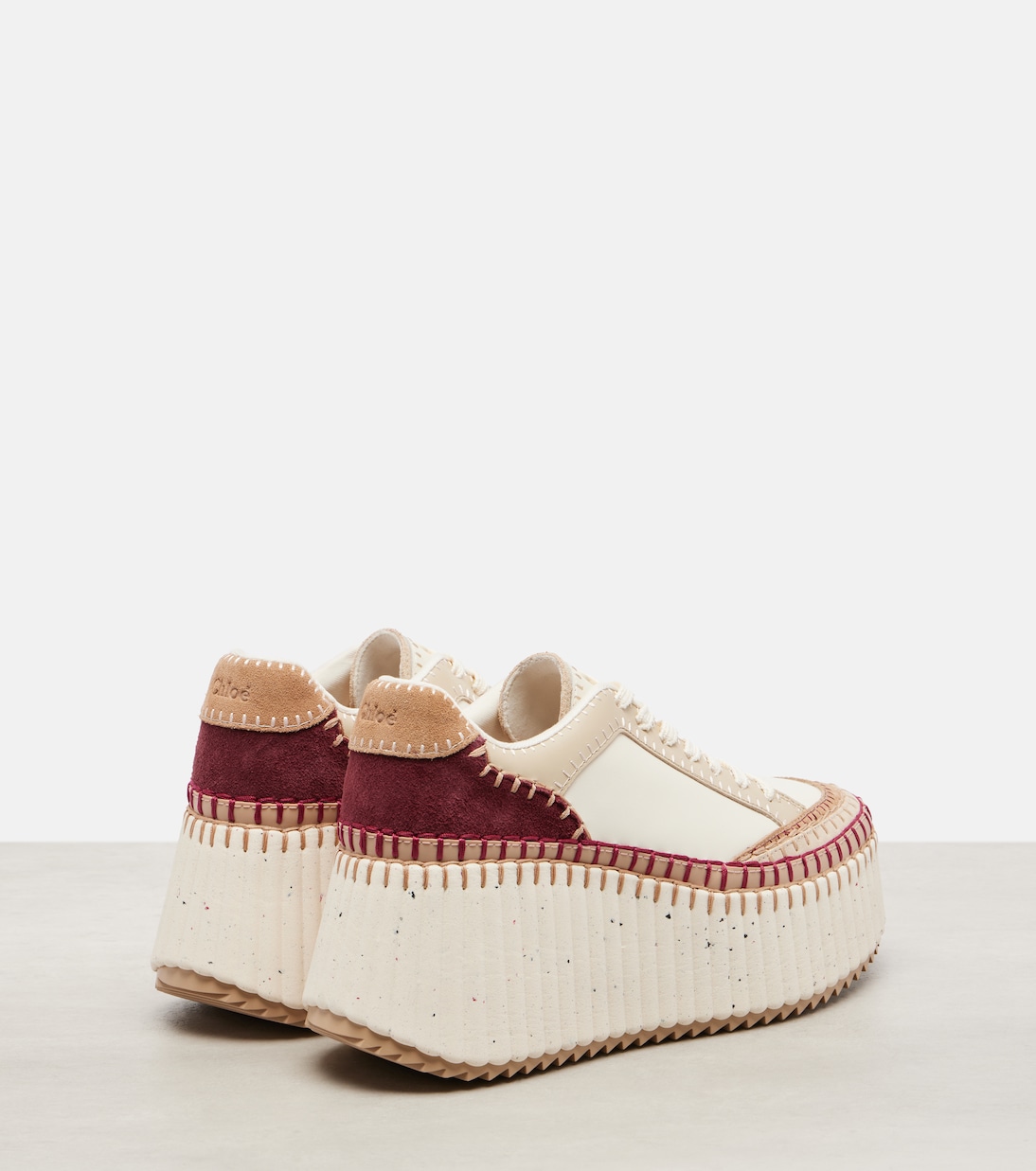 Nama suede-trimmed leather platform sneakers | Chloé