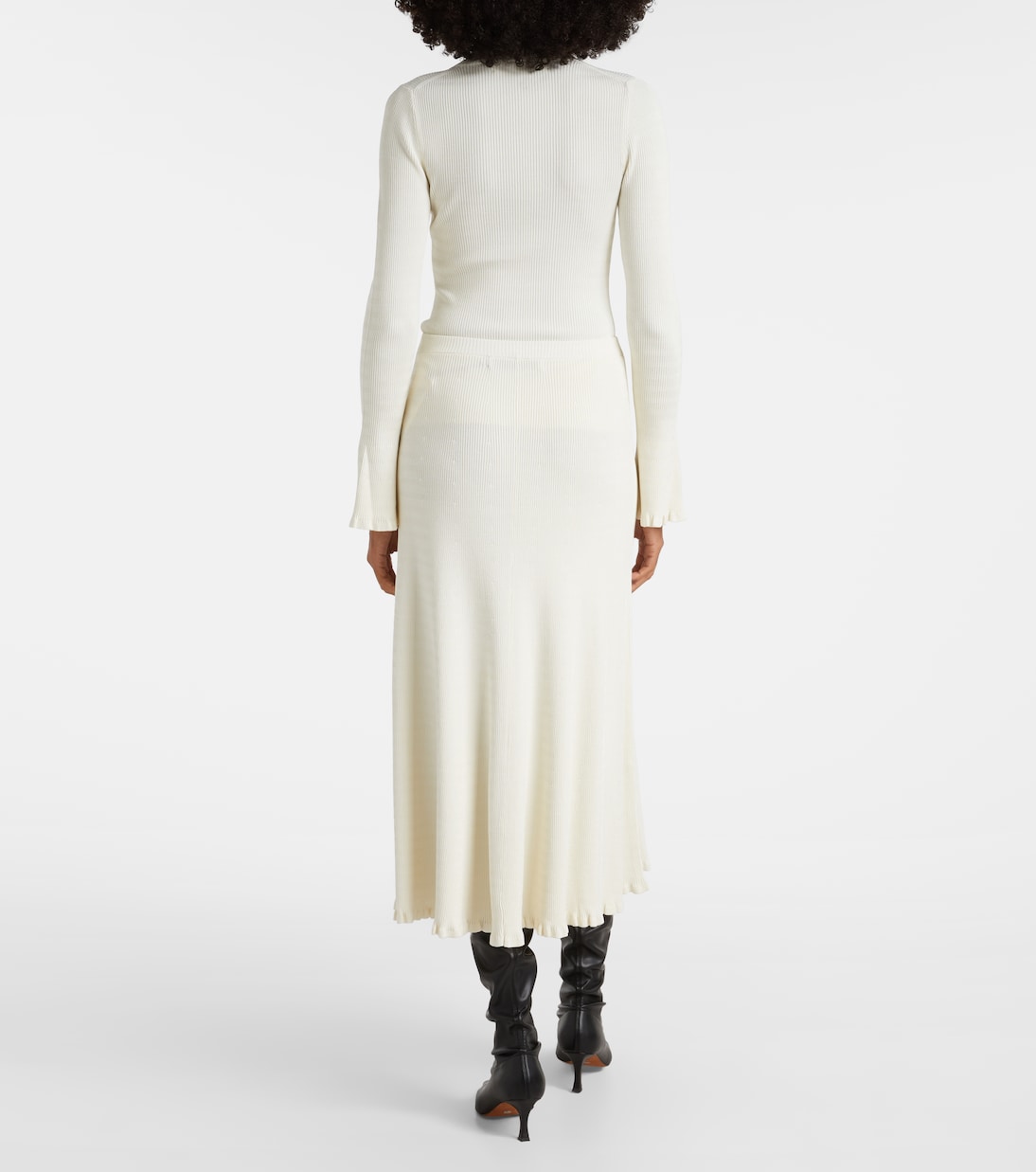 White Label Stina罗纹针织中长半身裙 | Proenza Schouler