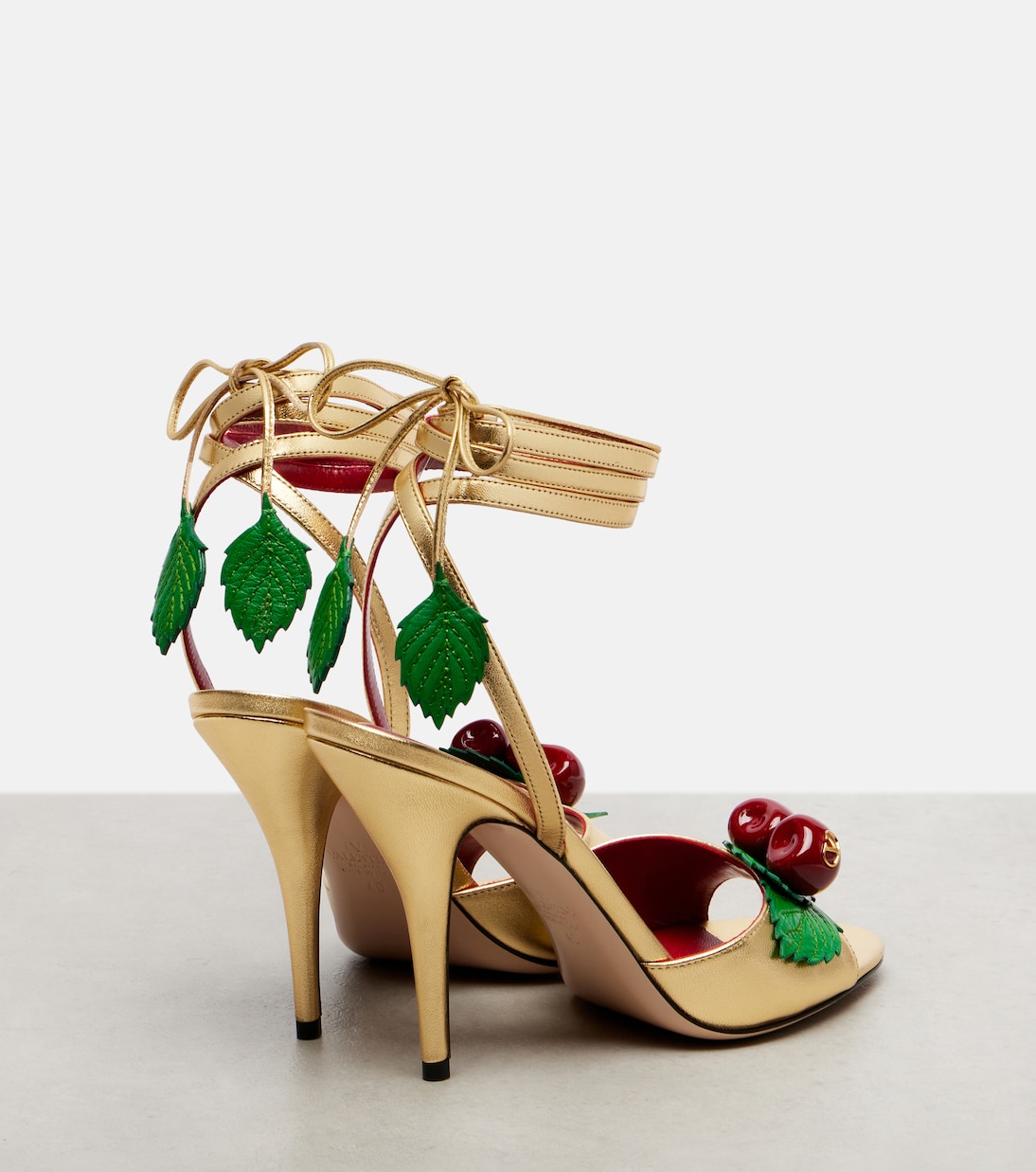 Cherryfic 100 metallic leather sandals | Valentino Garavani