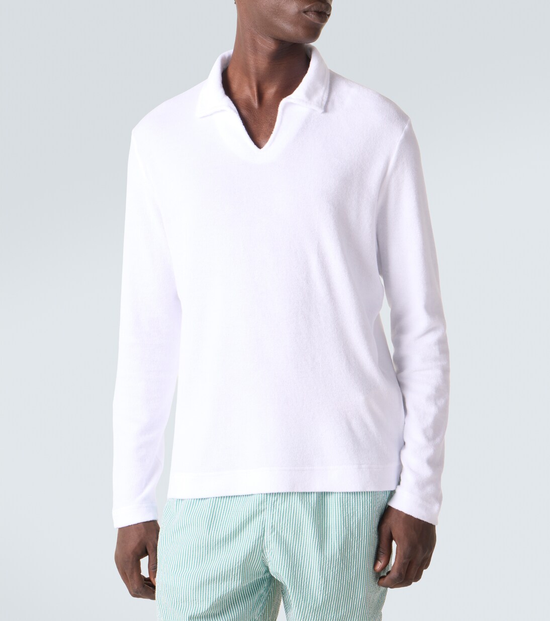 Cotton terry polo shirt | Fedeli