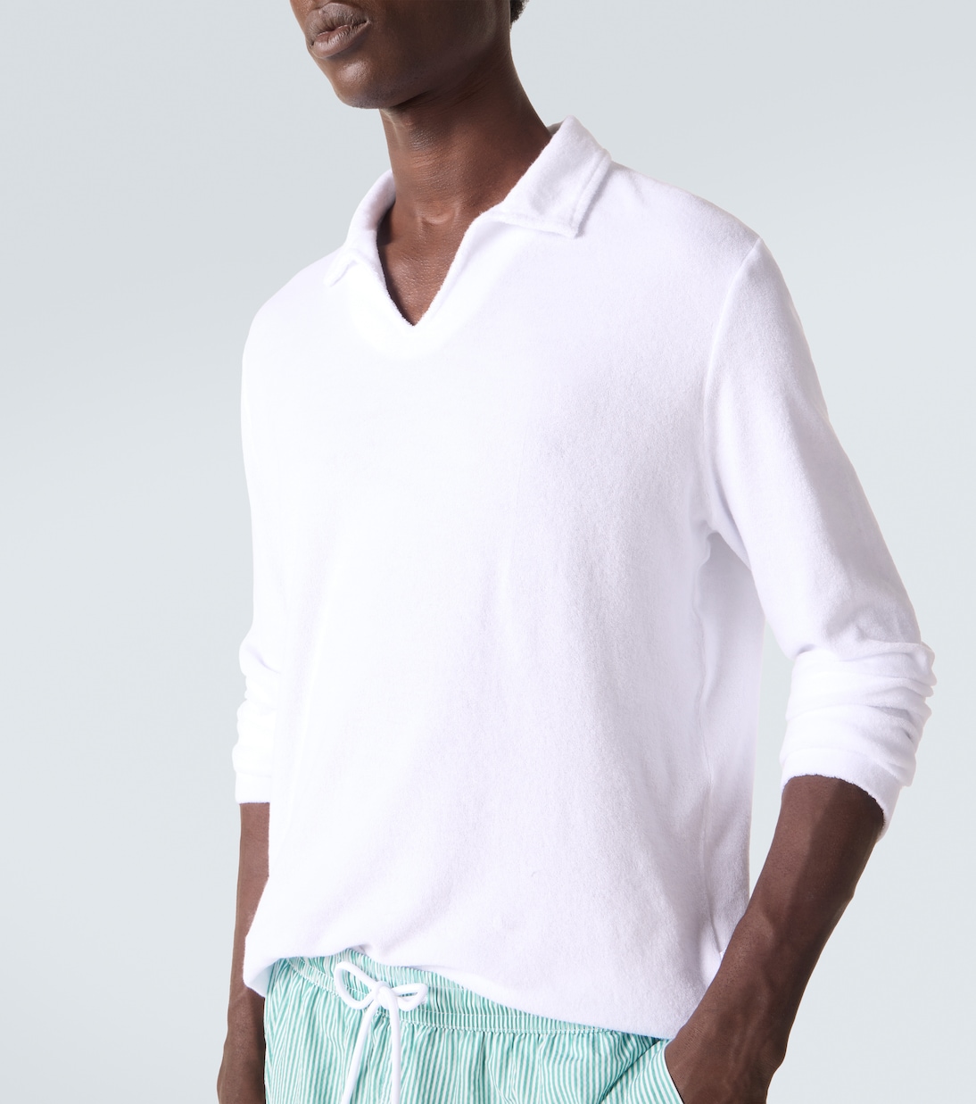 Cotton terry polo shirt | Fedeli