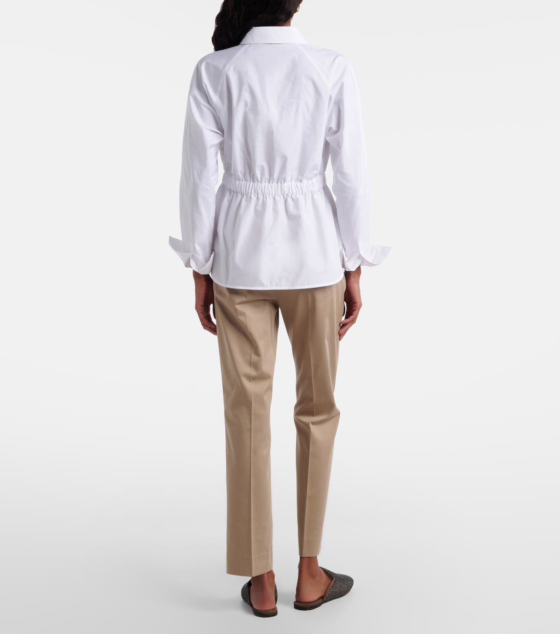 Cotton-blend cropped slim pants | Max Mara