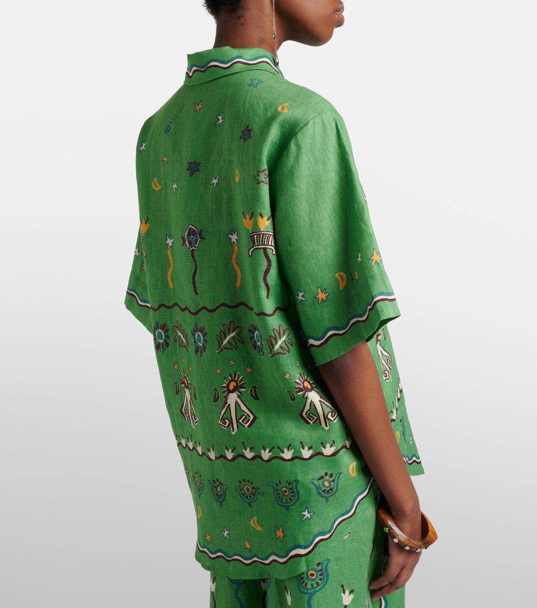 Sun Dancer printed linen shirt  | Alémais