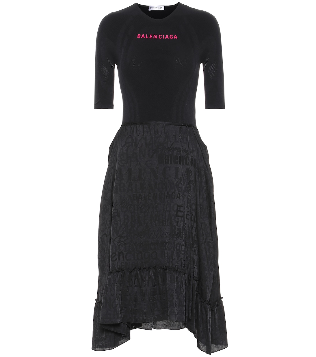 Robe midi asymétrique en jersey | Balenciaga