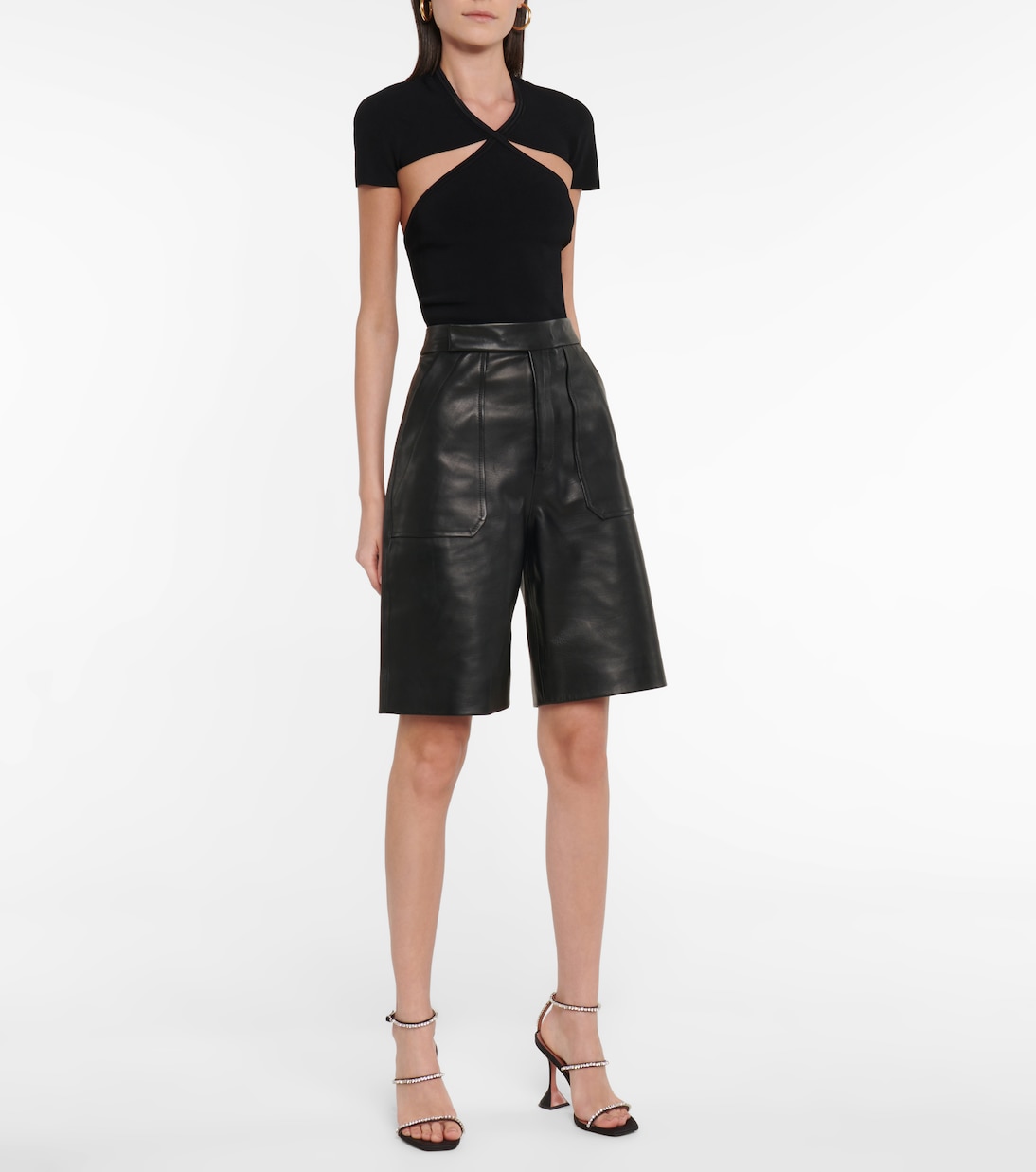 Bermuda Theresa a vita alta in pelle | Khaite