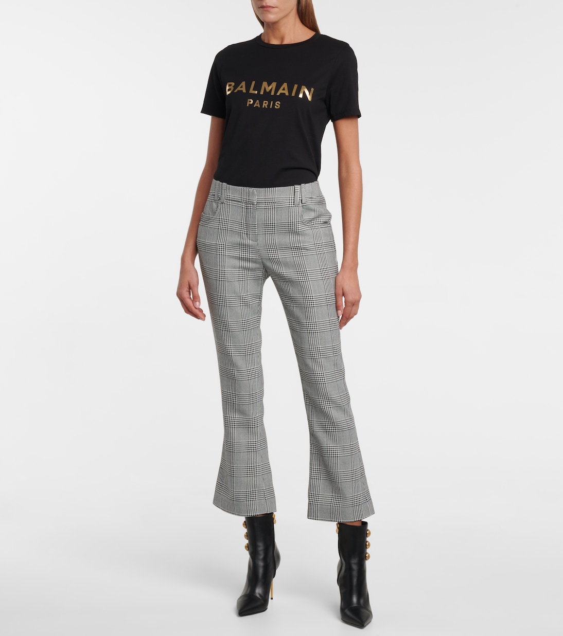 Mid-rise checked pants | Balmain
