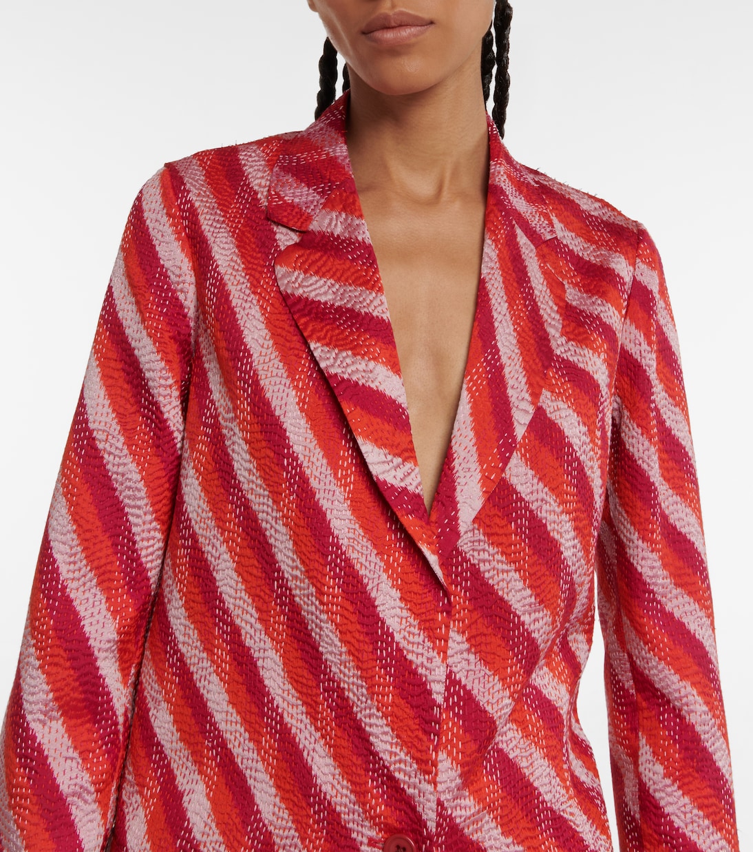 Blazer in seta a righe | Dries Van Noten