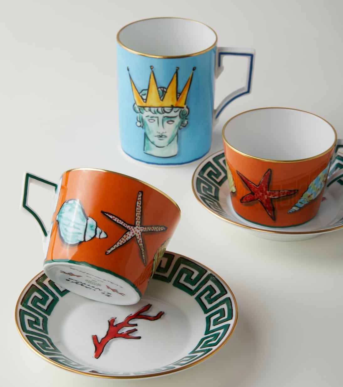 Il Viaggio Di Nettuno set of 2 teacups and saucers | Ginori 1735