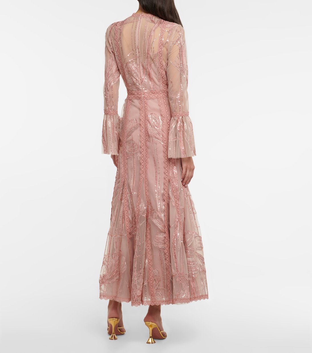 Verziertes Kleid aus Tüll | Costarellos