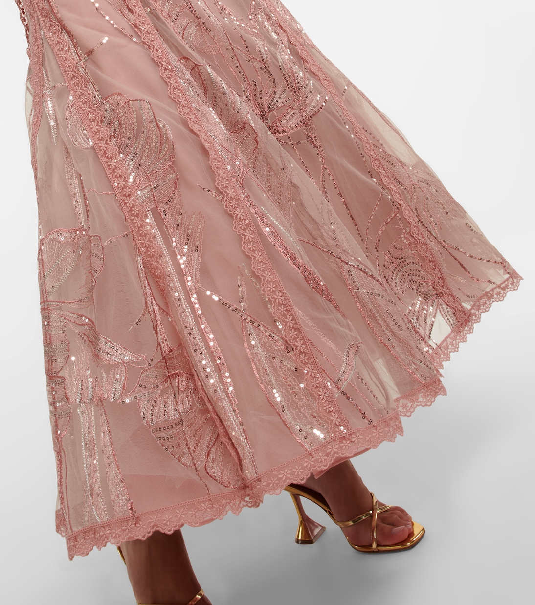 Verziertes Kleid aus Tüll | Costarellos