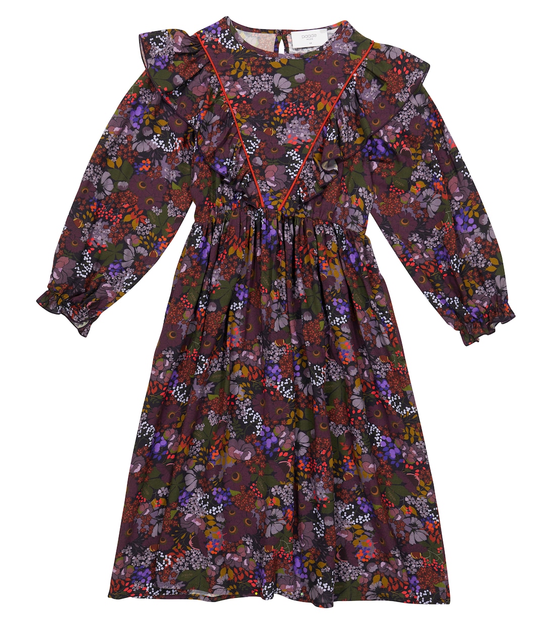 Ruffle-trimmed floral crêpe dress | Paade Mode