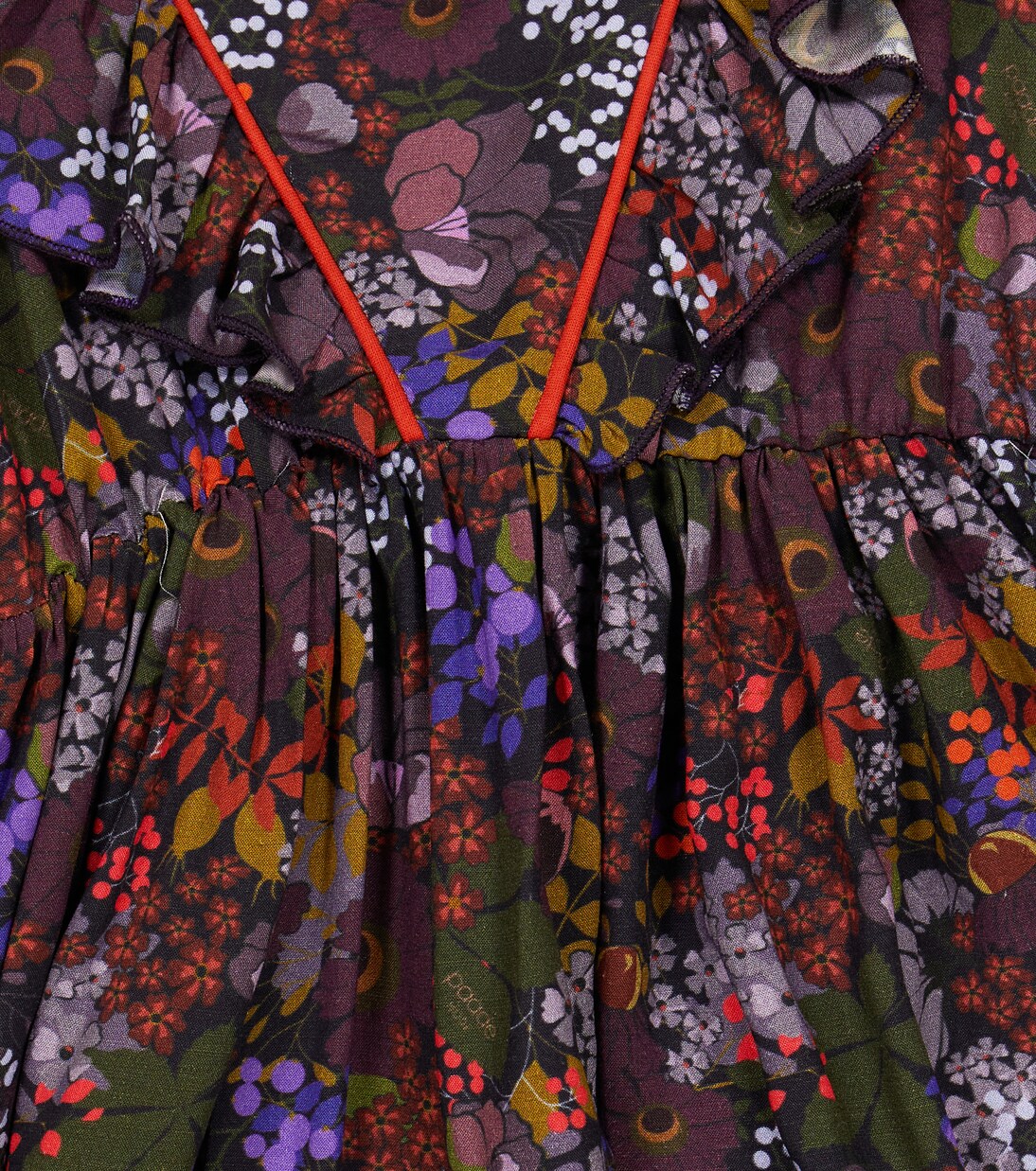 Ruffle-trimmed floral crêpe dress | Paade Mode