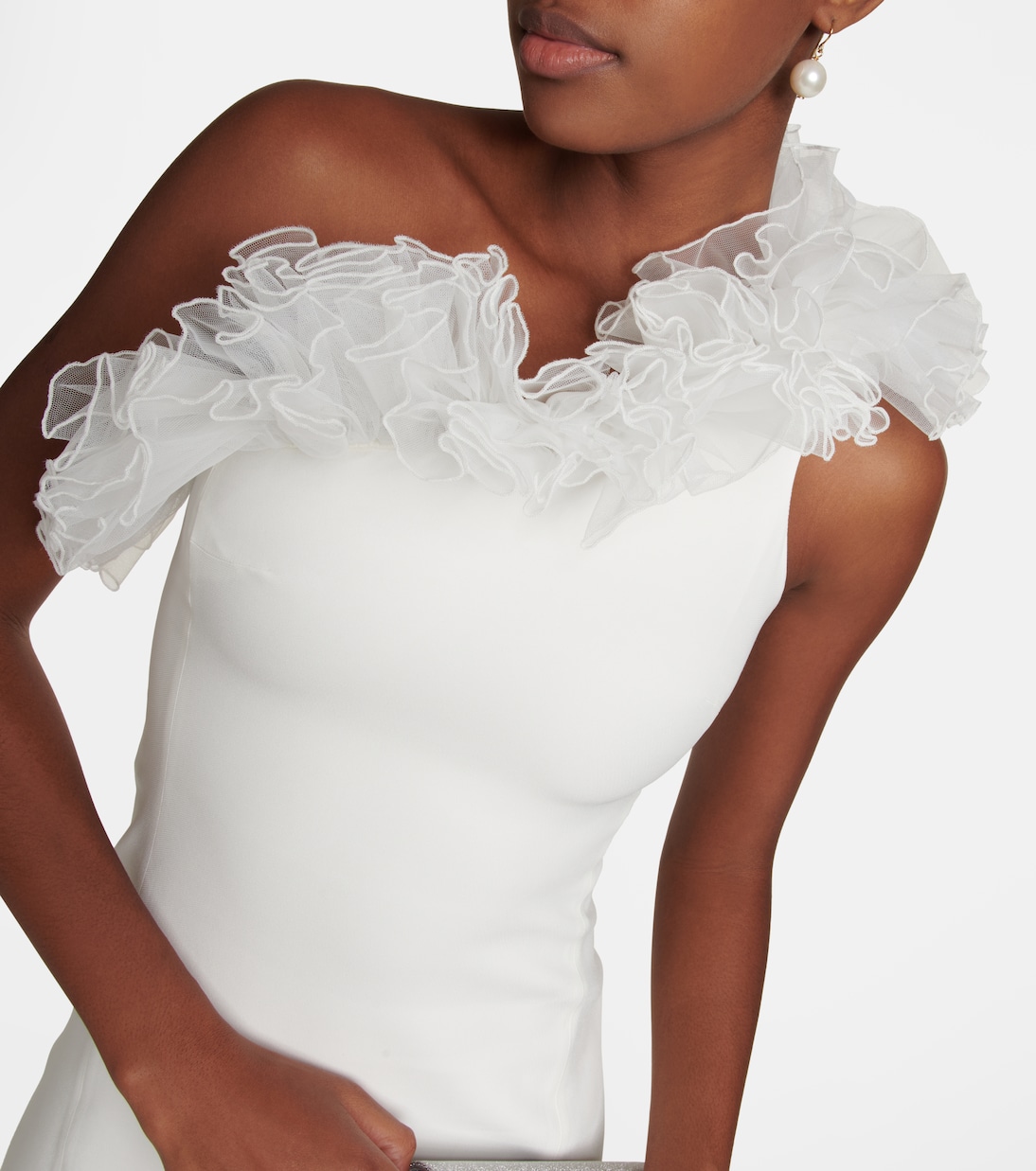 Abito lungo asimmetrico con tulle | Giambattista Valli