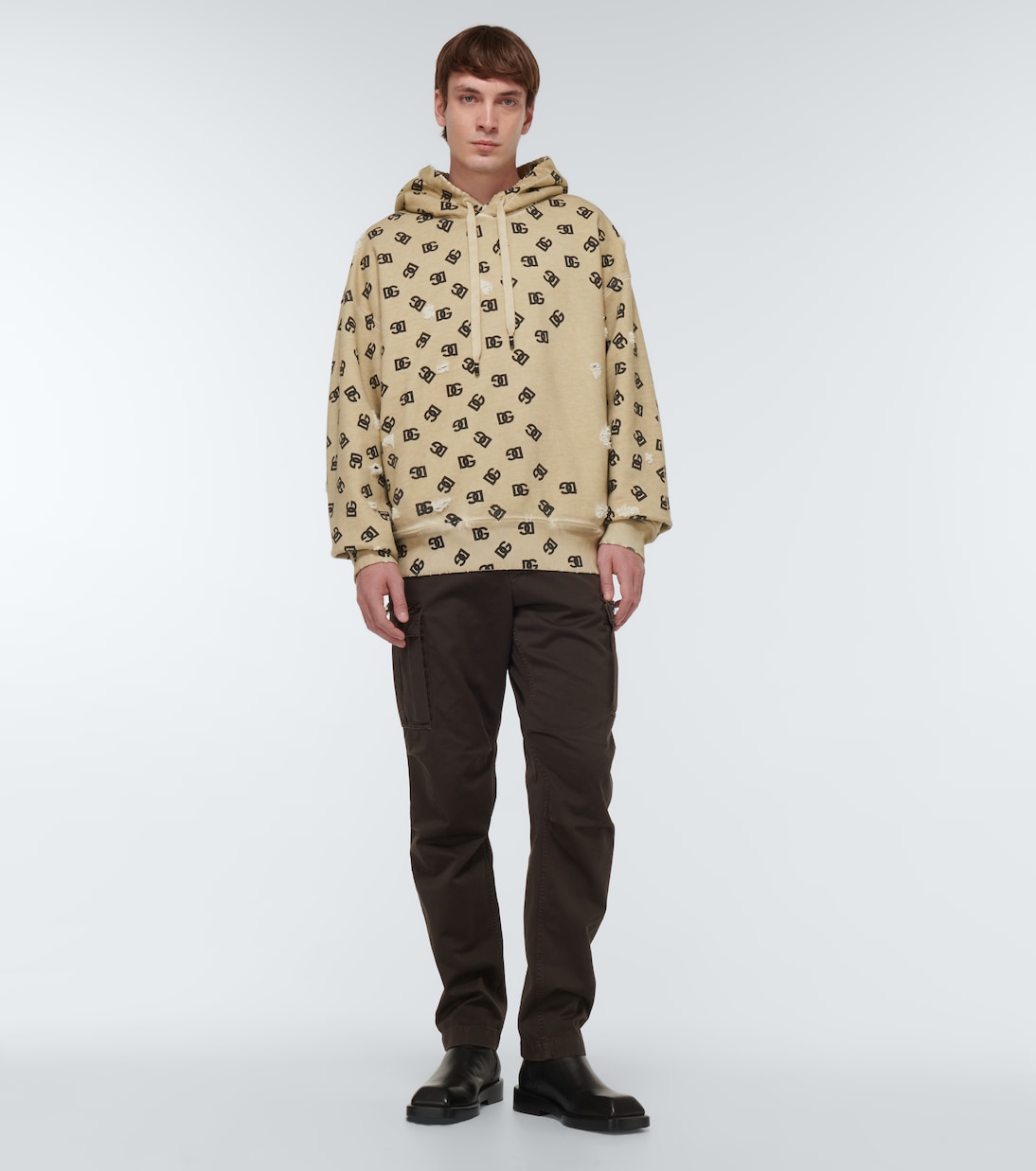 Felpa DG in cotone con cappuccio | Dolce&Gabbana