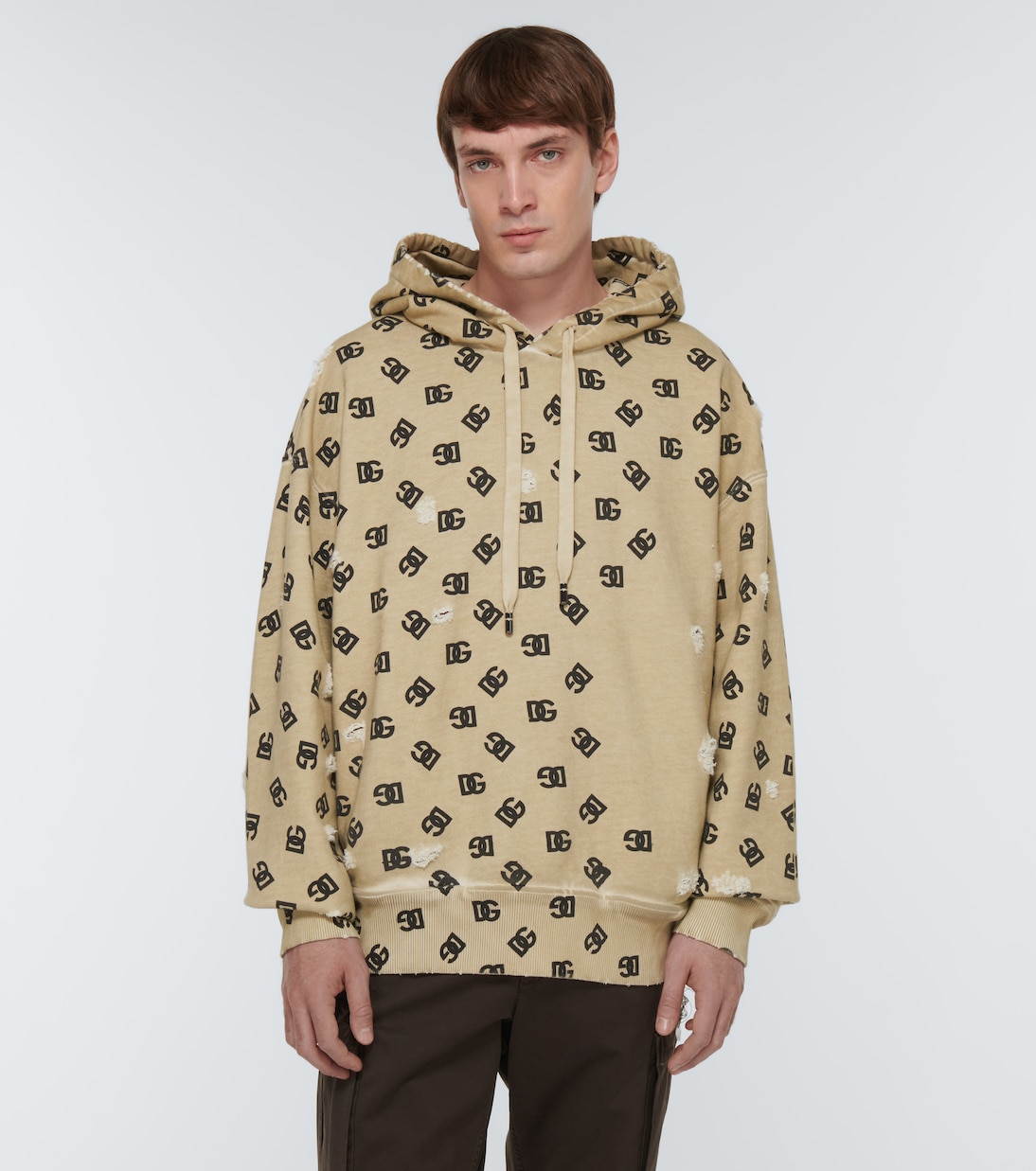 Felpa DG in cotone con cappuccio | Dolce&Gabbana